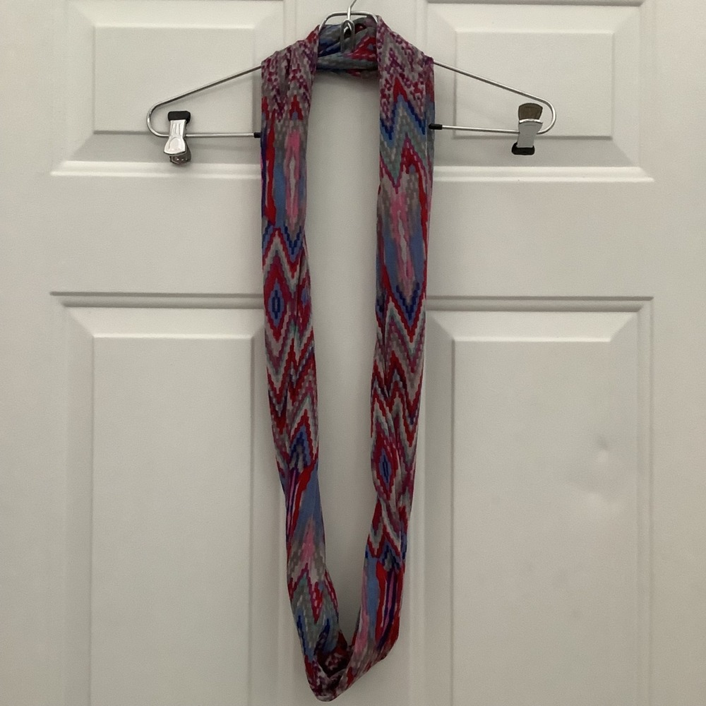 Multi-Colored Chevron‎ Pattern Infinity Scarf